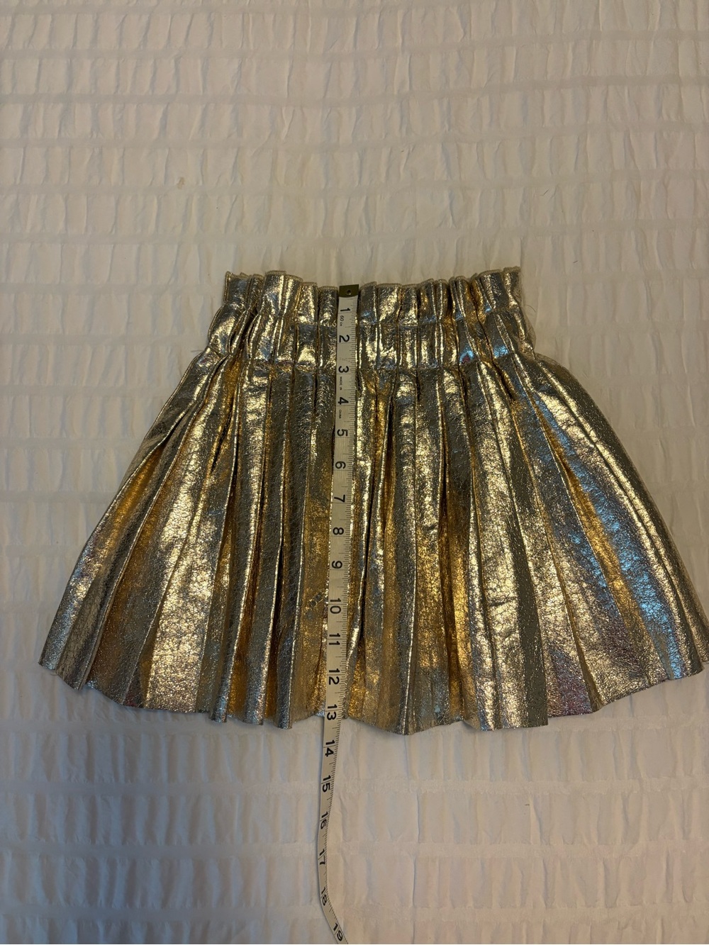 Lola + the Boys Metallic Pleated Mini Skirt - Gold